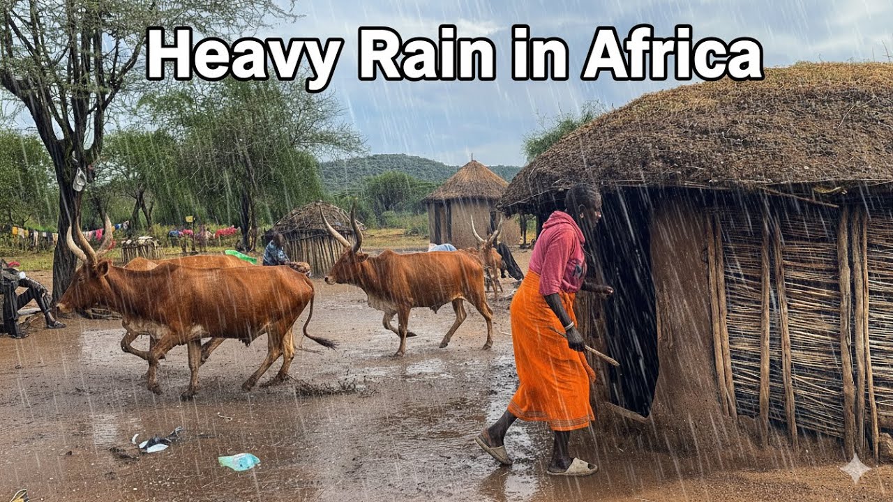 Rainy Night in an African Homestead 🌧️
