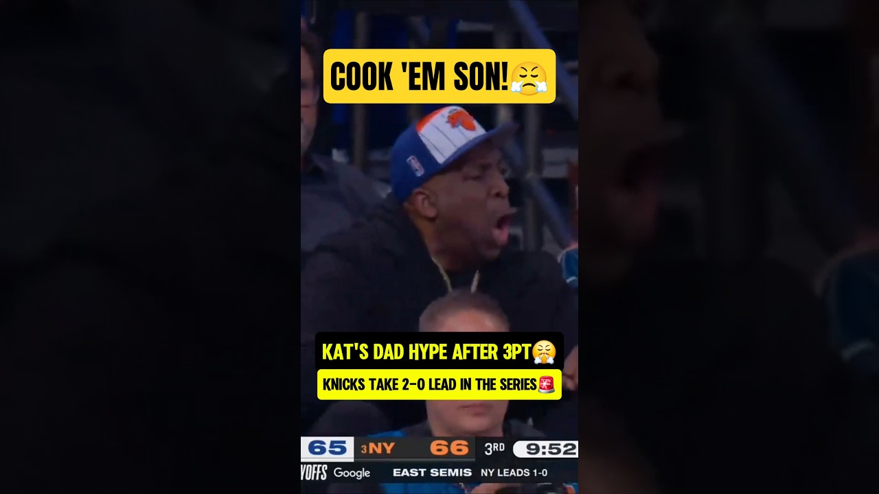 KAT's Dad Celebrates His Big 3 vs 76ers 🏀