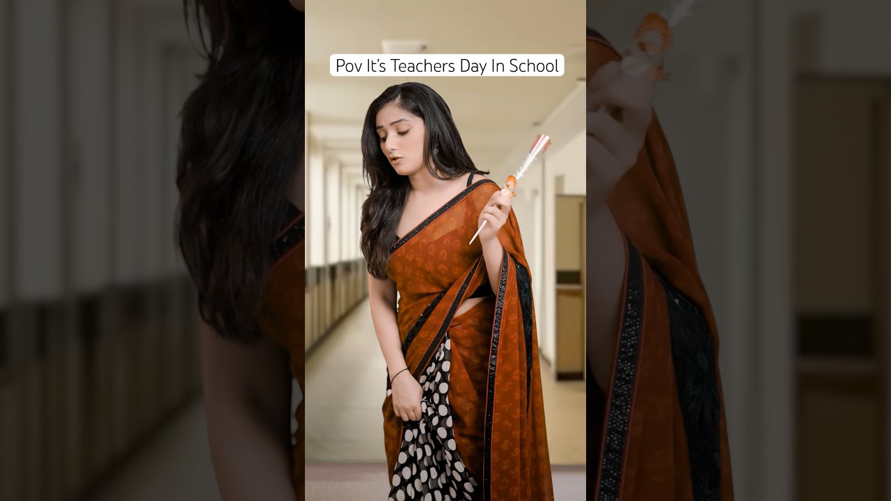 School Girls' First Saree on Teachers' Day 👗