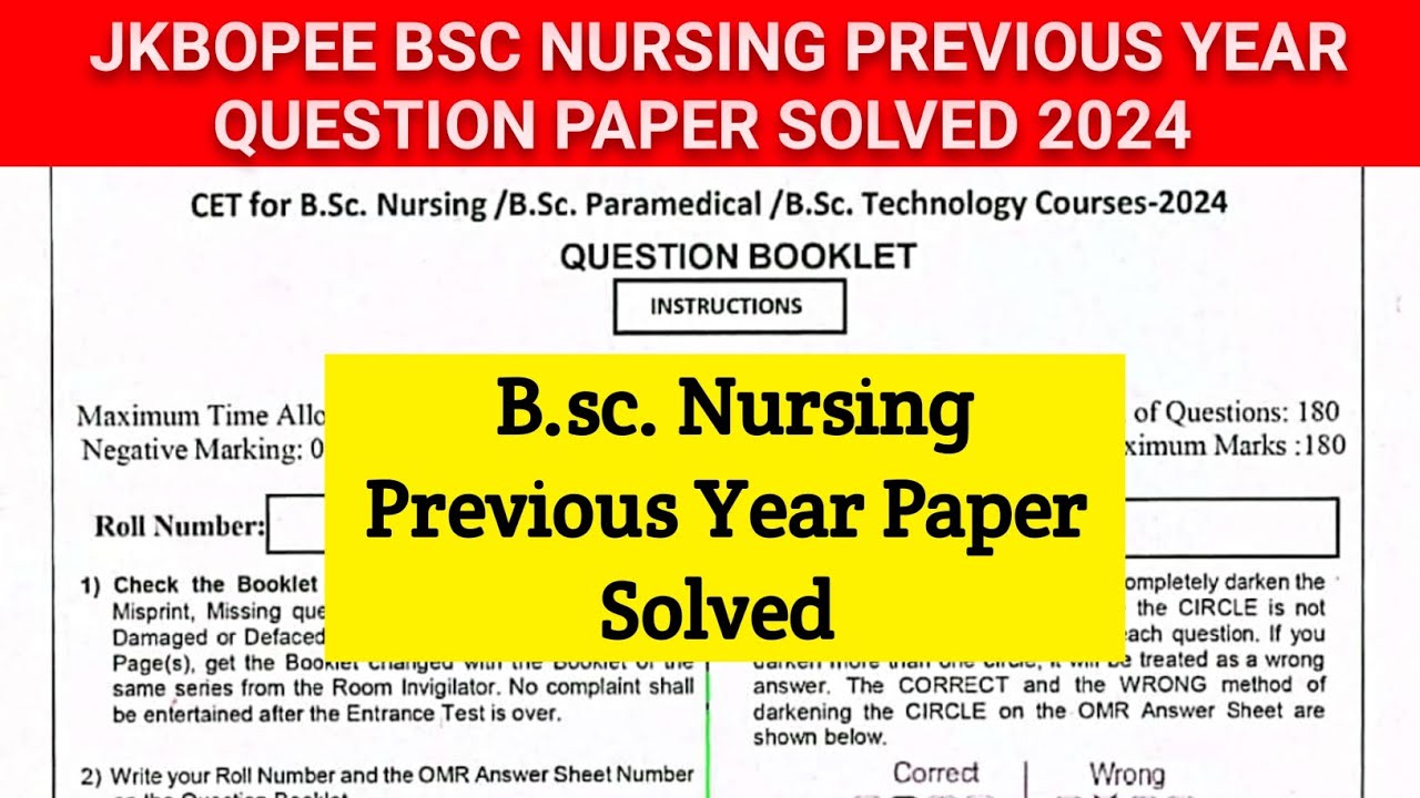 JKBOPEE BSc Nursing 2024 Past Question Papers 📝