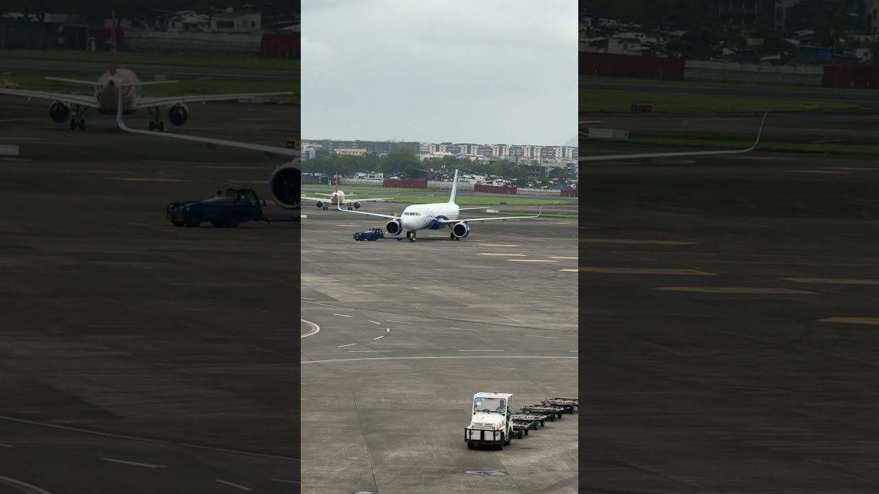 Morning Rush at Mumbai Airport: IndiGo Airbus A321neo Pushback and Departure