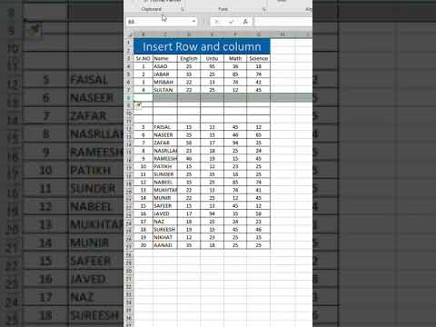 Excel Shortcut: Insert Row Quickly