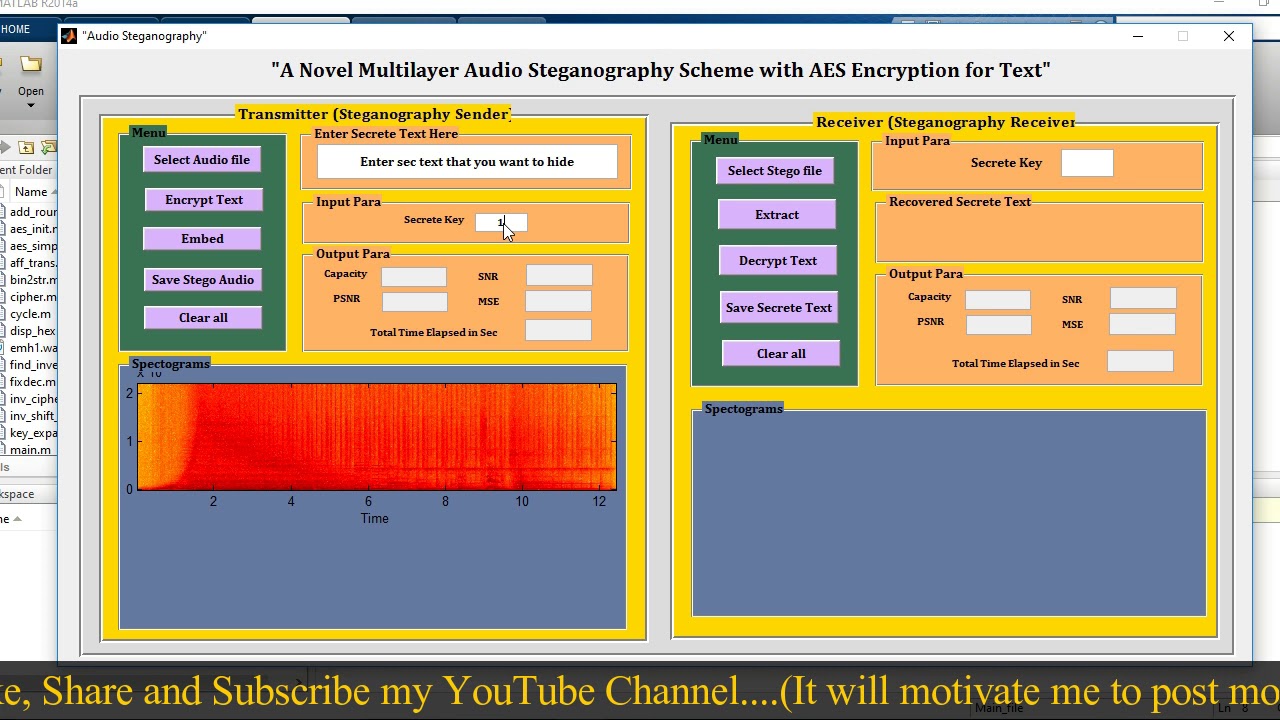 Multilayer Audio Steganography with AES in MATLAB