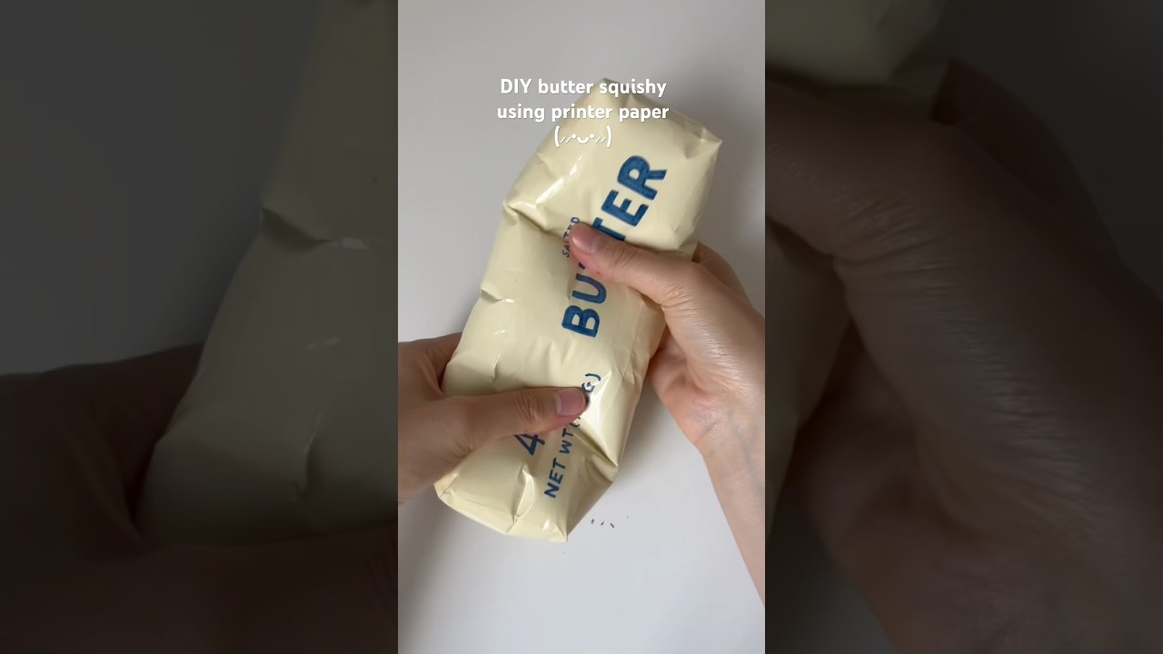 DIY Butter Squishy with Printer Paper 🧈