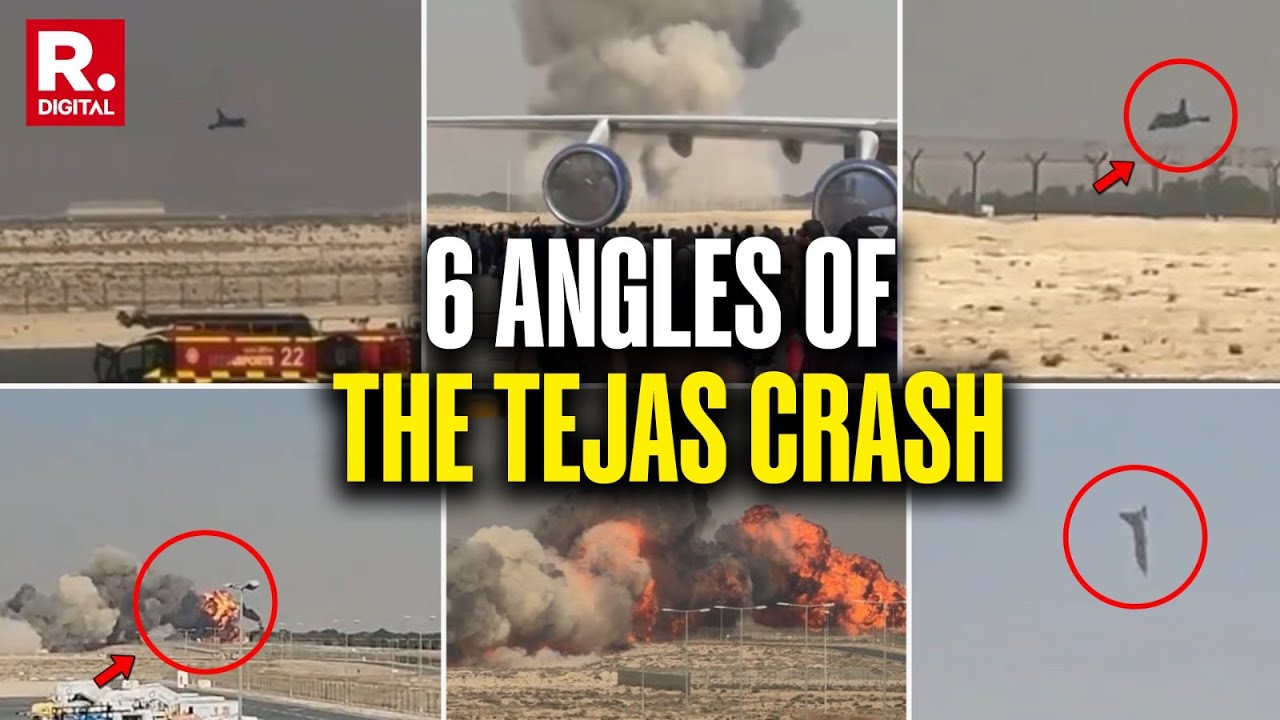 Tejas Jet Crash Caught From 6 Angles at Dubai Airshow ✈️