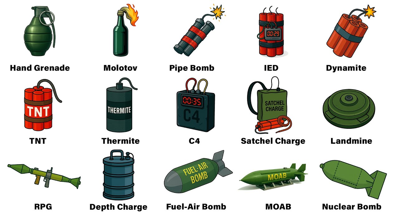 Types of Bombs Explained in 5 Minutes 🧨