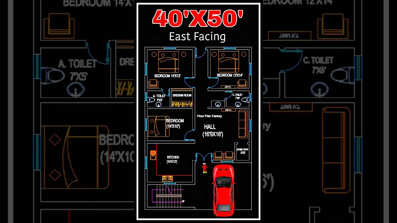 40x50 Modern East-Facing Small Home 🏡