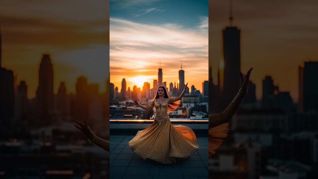 Enchanting Sunset Rooftop Belly Dance 🌅 | Cinematic Vibes & Free Music
