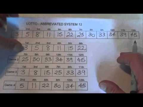 How to Play Lotto With an Abbreviated System 12 - Lotto Wheeling - Step by Step Instructions