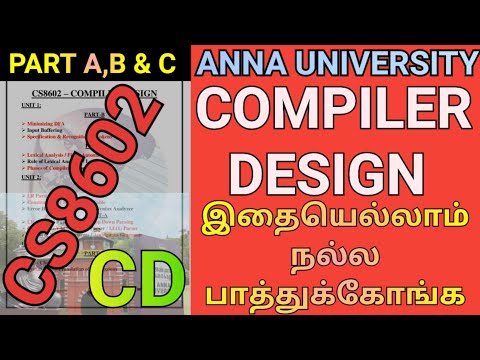 Anna University Compiler Design Important Questions | Engineering Compiler Design | CS8602 | CD | AU