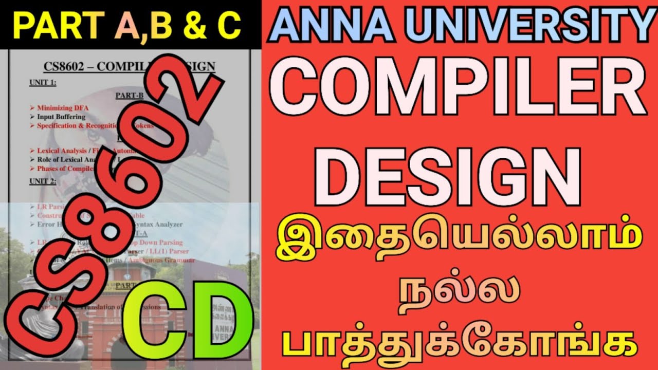 Key Questions for Compiler Design at Anna University (CS8602)
