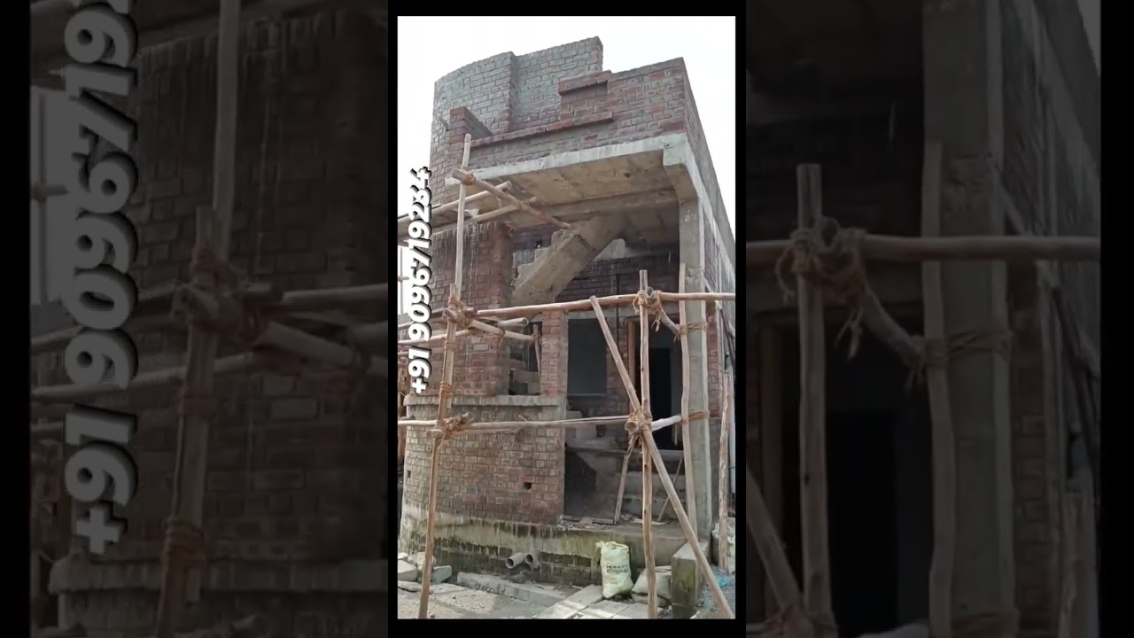 3D Front Elevation for 15x45 House 🏡