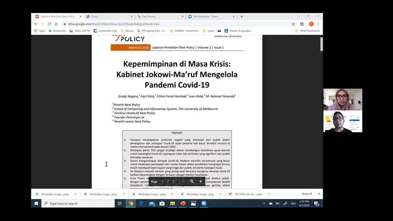 Dampak Ekonomi Covid-19: Diskusi Bersama LSM