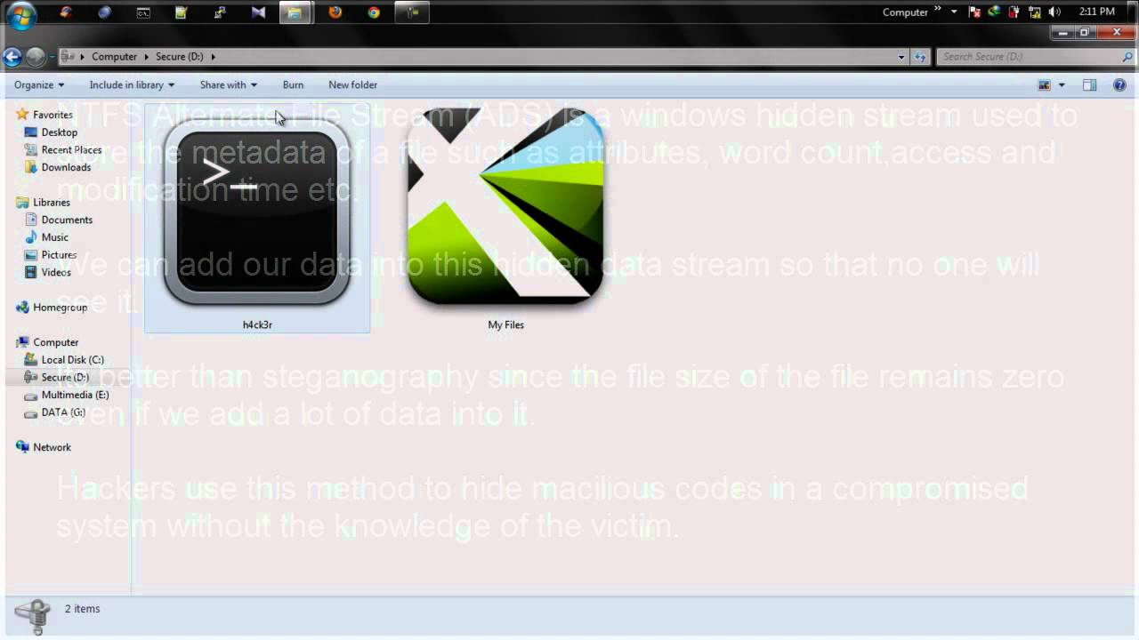Hiding Data with NTFS Alternate Data Streams