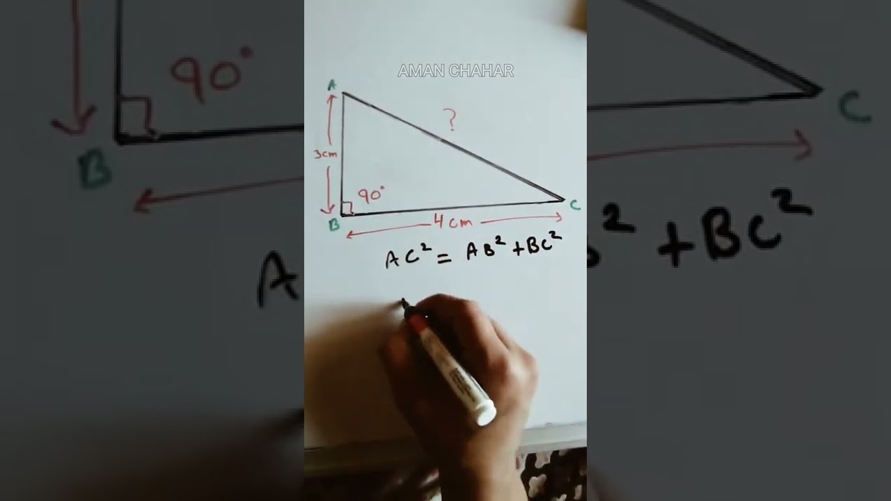 Quick & Easy Way to Find Sides of a Right-Angled Triangle Using Pythagoras Theorem 🧮