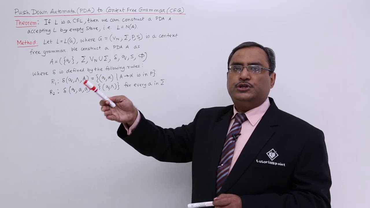 Transforming Context Free Grammar (CFG) into Push Down Automata (PDA)