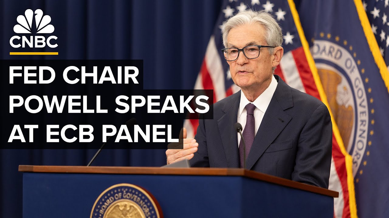 Federal Reserve Chair Jerome Powell speaks at an ECB panel in Portugal — 7/1/2025
