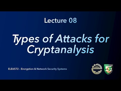 Cryptography Lecture 08 Types of Attacks for Cryptanalysis
