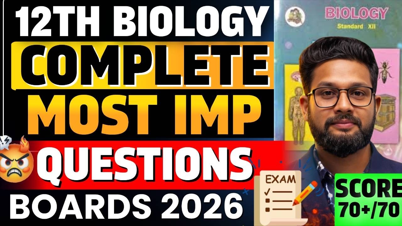 CLASS 12 BIOLOGY MOST IMPORTANT QUESTIONS FOR BOARDS 2026 | 12TH BIOLOGY BOARDS 2026 | JR COLLEGE |