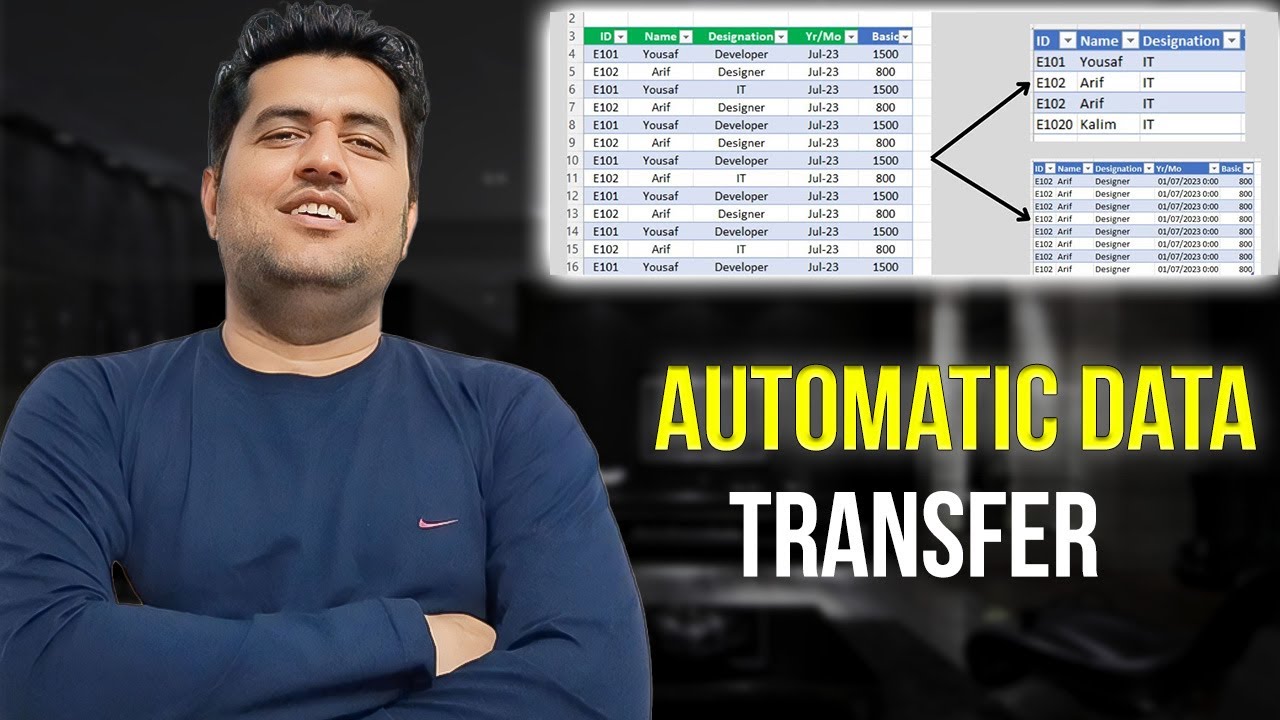 Auto Data Transfer from Master Sheet in Excel