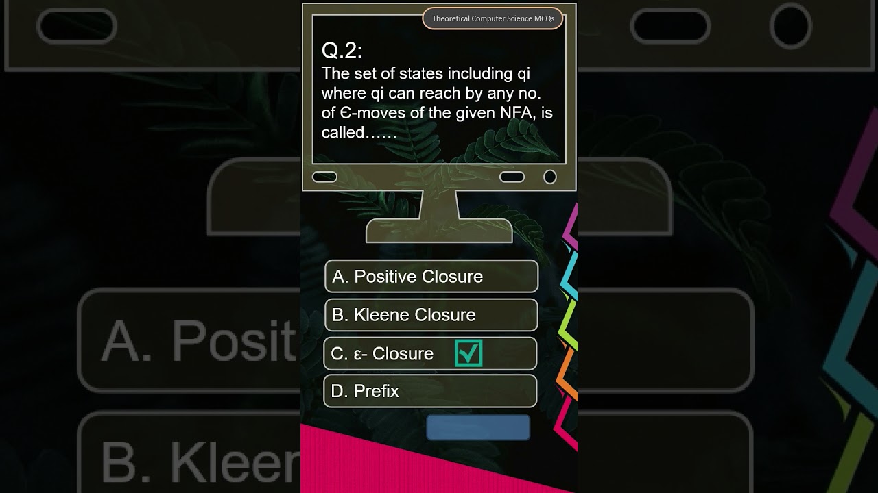 TCS MCQ Series Part 6: Automata & Computability π
