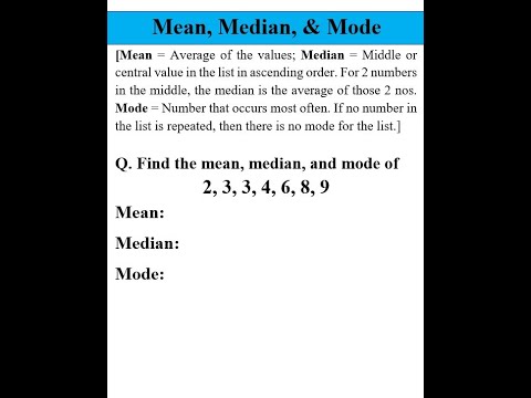Mean, Median, and Mode #shorts #maths #mathematics #mean #median #mode