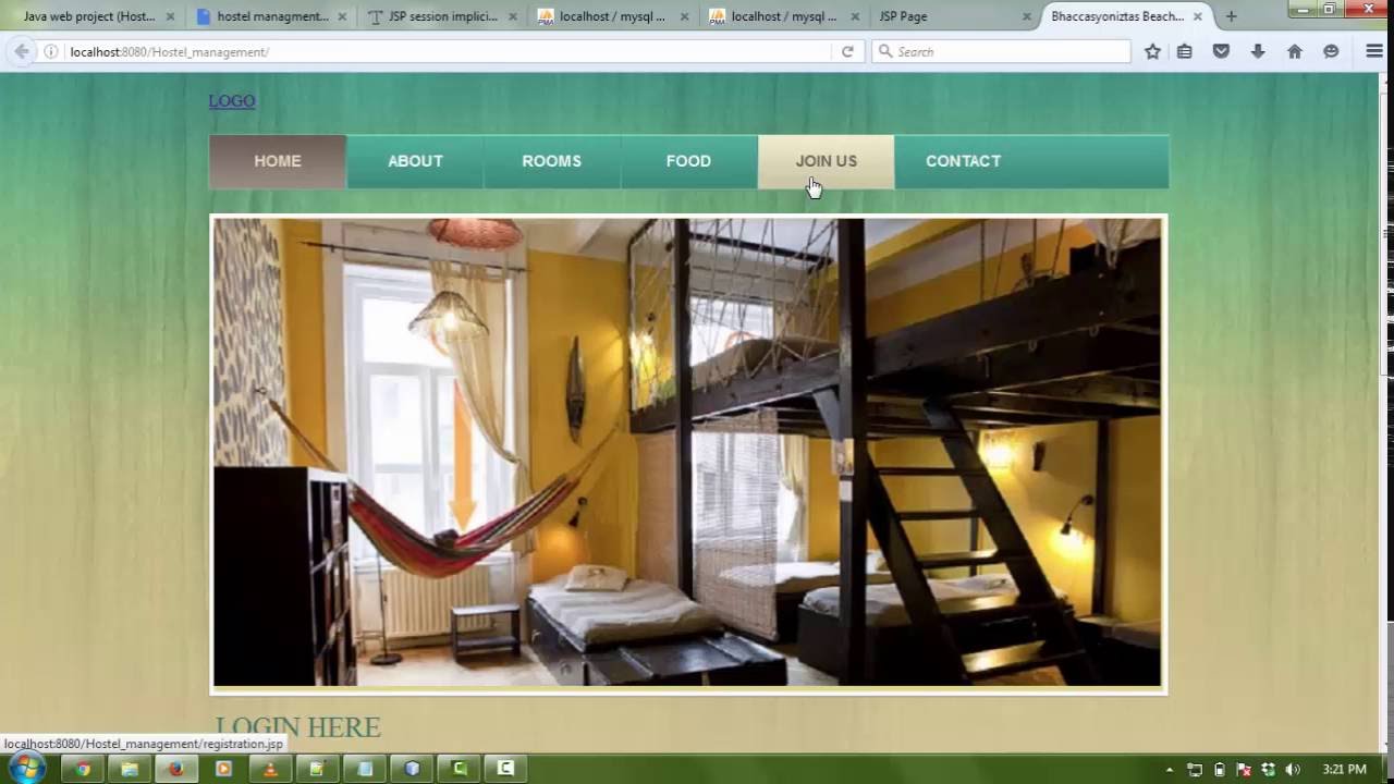 Online Hostel Management System Using JSP, Servlet, MySQL, and NetBeans
