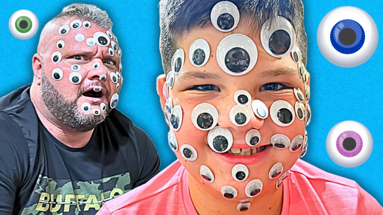 100 Layers of Eyeballs Challenge with Caleb, Dad & Mom! π Funniest Game Yet