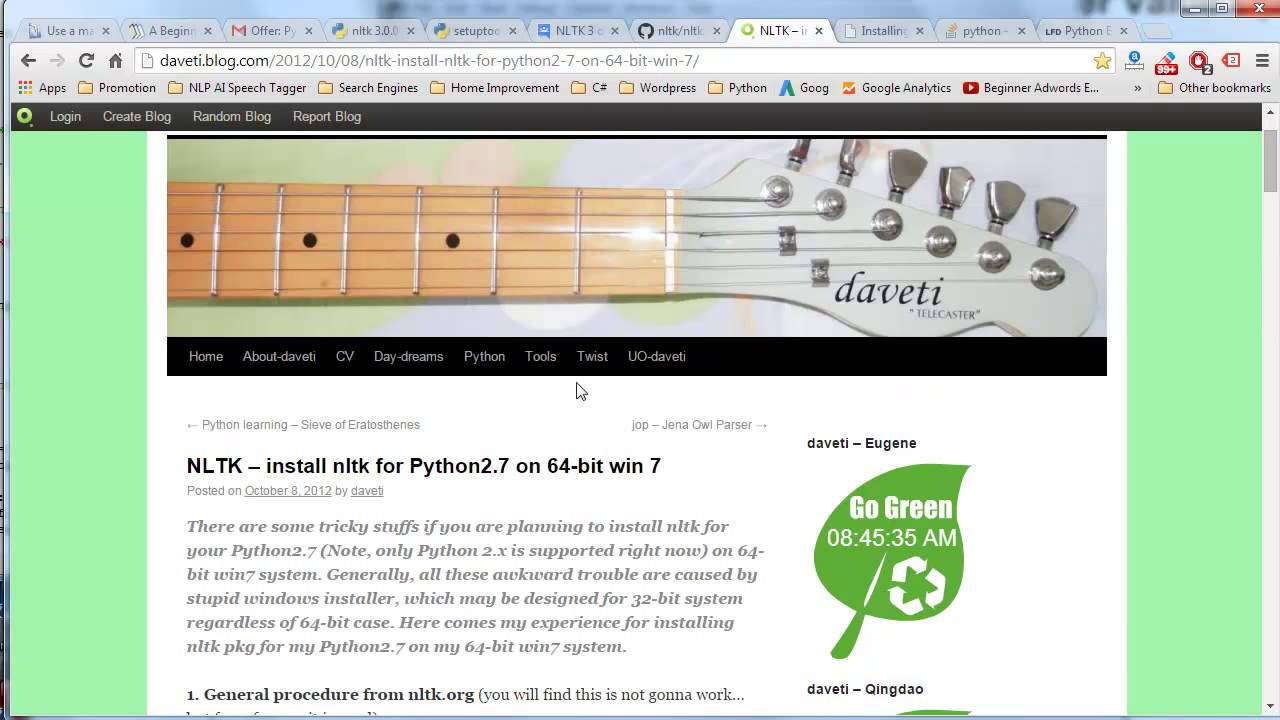 Install NLTK on Windows 7 64-bit Python
