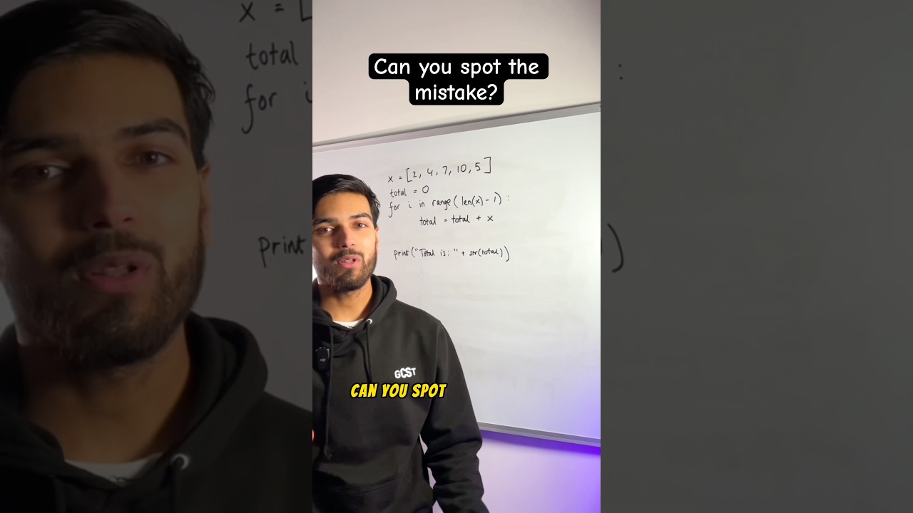 Find the Mistake in GCSE Computer Science Code