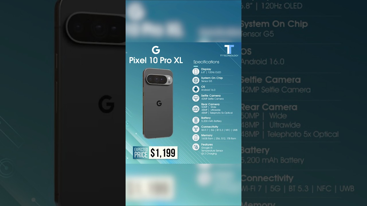 Pixel 10 Pro XL Specs 🔥 #pixel10proxl #pixel10pro #pixel10