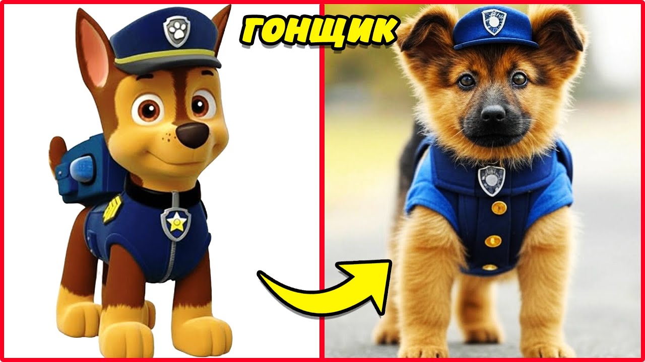 Щенячий патруль в реальной жизни и угадай персонажей по голосу 🐶🔊