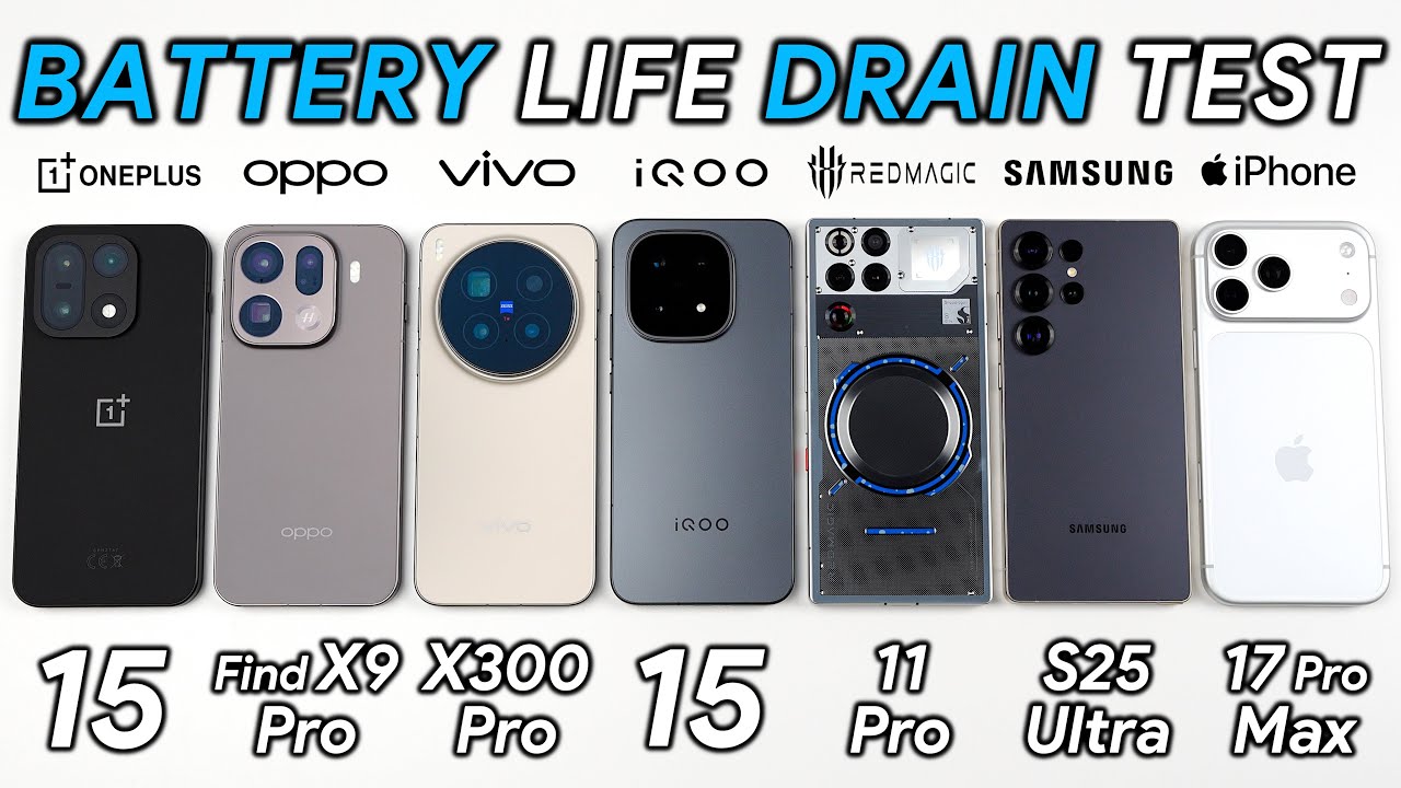 OnePlus 15 vs Competitors Battery Test 🔋