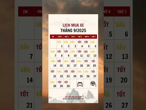 Lịch mua xe tháng 9 năm 2025 #tuvi #tuvivn #tuvivietnam #phongthuy #tamlinh #tuvi2025 #atty2025