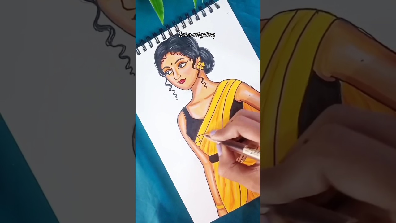 Drawing a Bengali Girl in Saree 🎨