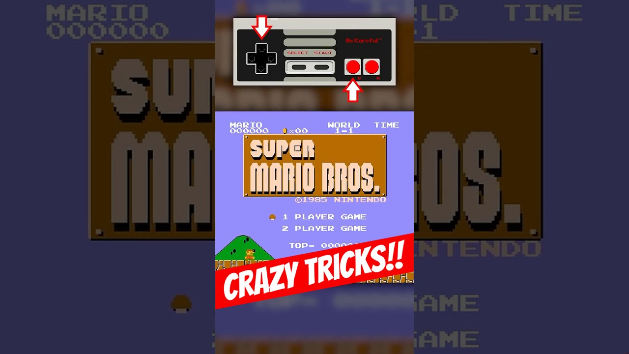 Super Mario Bros. NES Start Screen Tricks 🎮