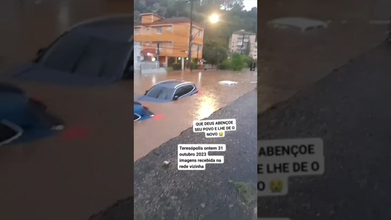 Carros Submersos Após Forte Chuva em Teresópolis