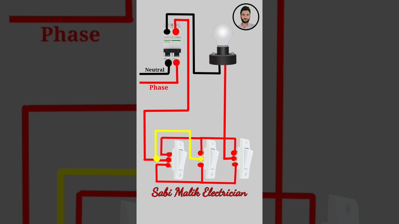 1 Wiring Diagram for One Bulb Controlled by Three Switches | Sabi Malik Electrician