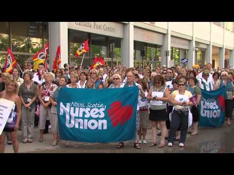 Nurses walk the picket lines with CUPW Postal Workers