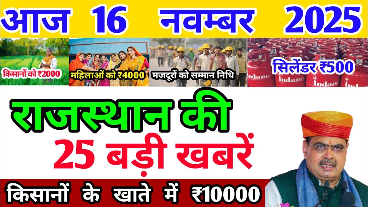 आज की 15 नवंबर 2025 राजस्थान की बड़ी खबरें – पूरी अपडेट 📰