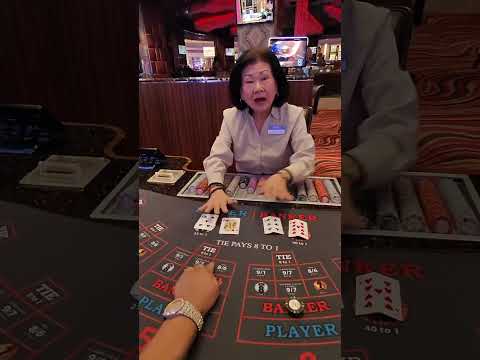 $500 hand of baccarat and we missed 200-1 bonus #comedy #casino #baccarat