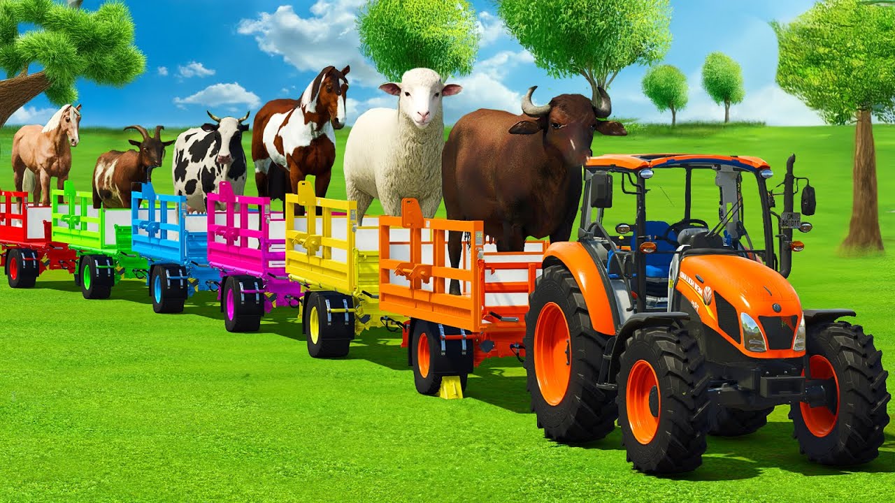 Farming Simulator 25: Loading Buffalo, Sheep, Horses, Cows, Goats & Transport with New Holland Tractor