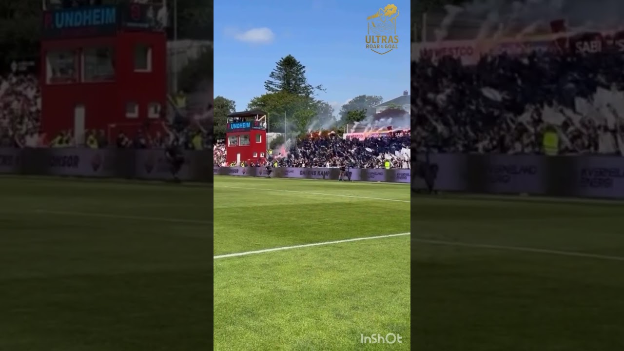 Viking feirer med flagg og pyro etter seieren mot Bryne i Eliteserien 🏆