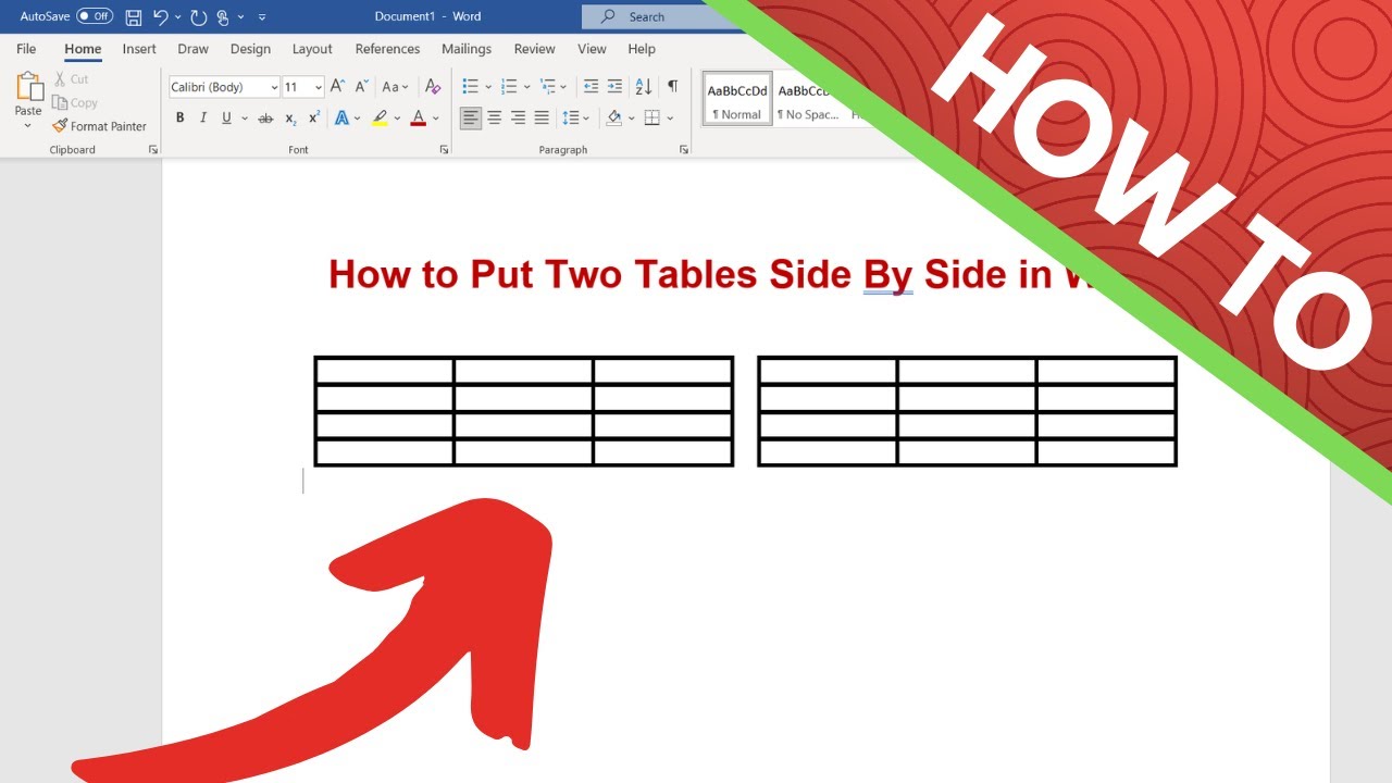 Place Two Tables Side by Side in Word 📄