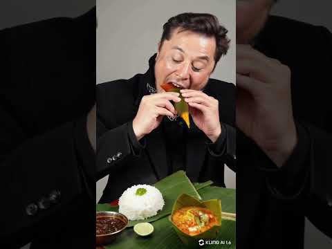 Elon Musk Eats Amok Cambodian Food Happily | Surprising Moment Goes Viral!