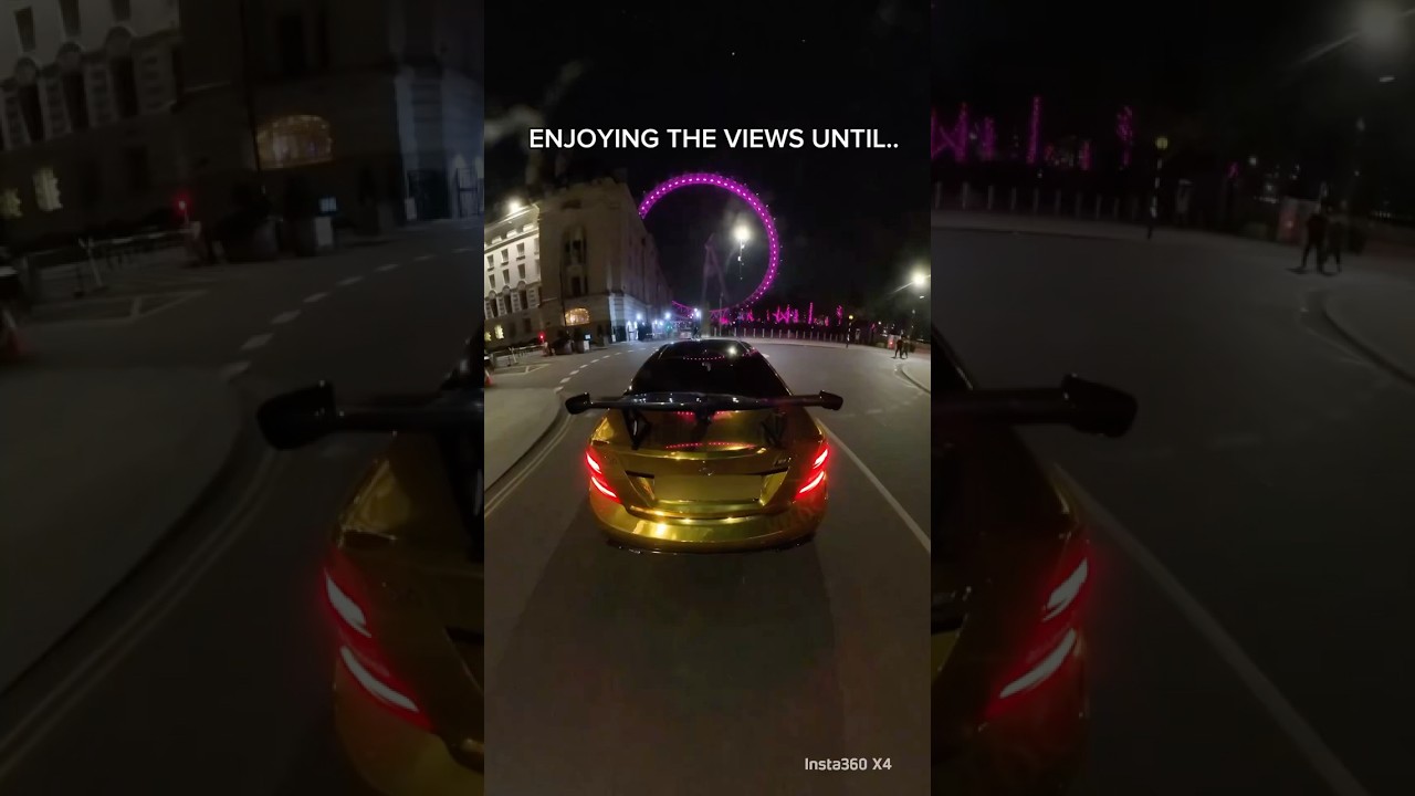 Watch the Straight-Piped Mercedes C63 Black Series Roar Next to London Eye 🚗