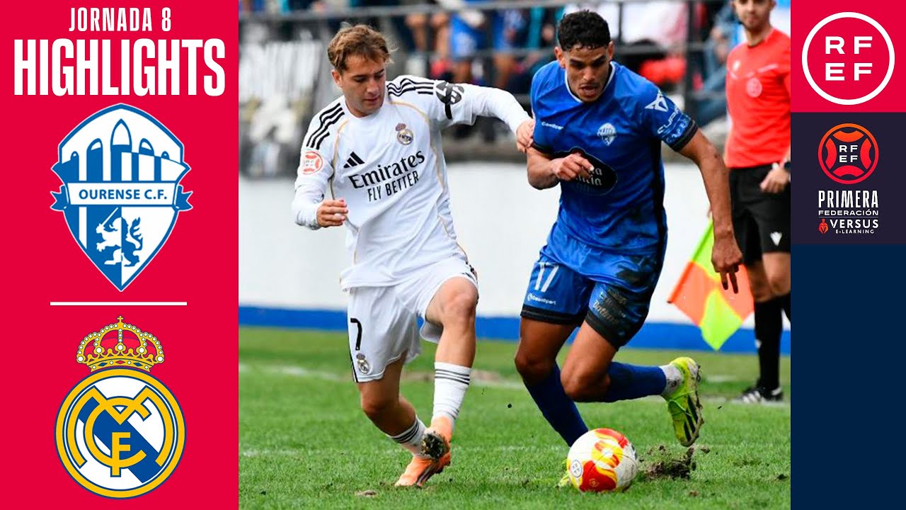 Resumen Jornada 8: Ourense CF 1-3 Real Madrid Castilla 🏆 Temporada 2025/26