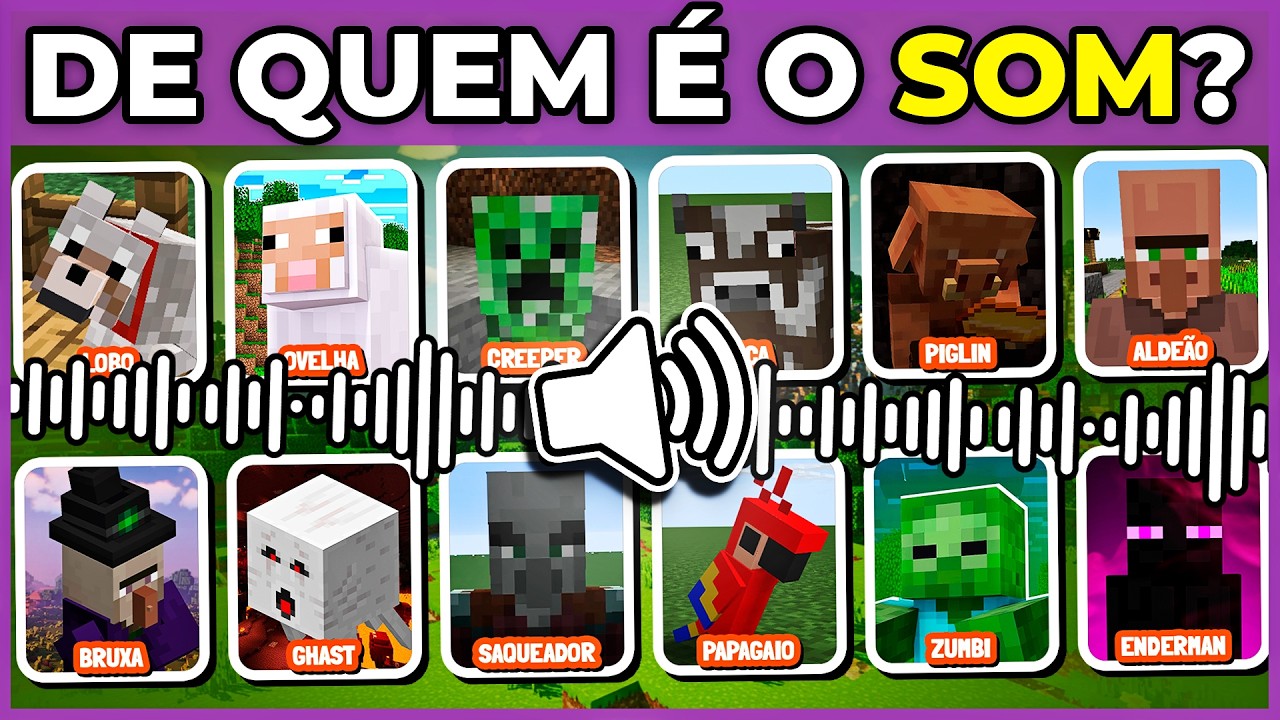 De Quem É o Som? Minecraft Mob Quiz 🐵