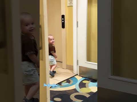 Vacation mode! #family #elevator #siblings #viral #baby #babyboy #running #hotel #hallway