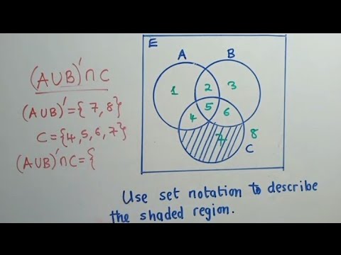 Describe Shaded Region Using Set Notation